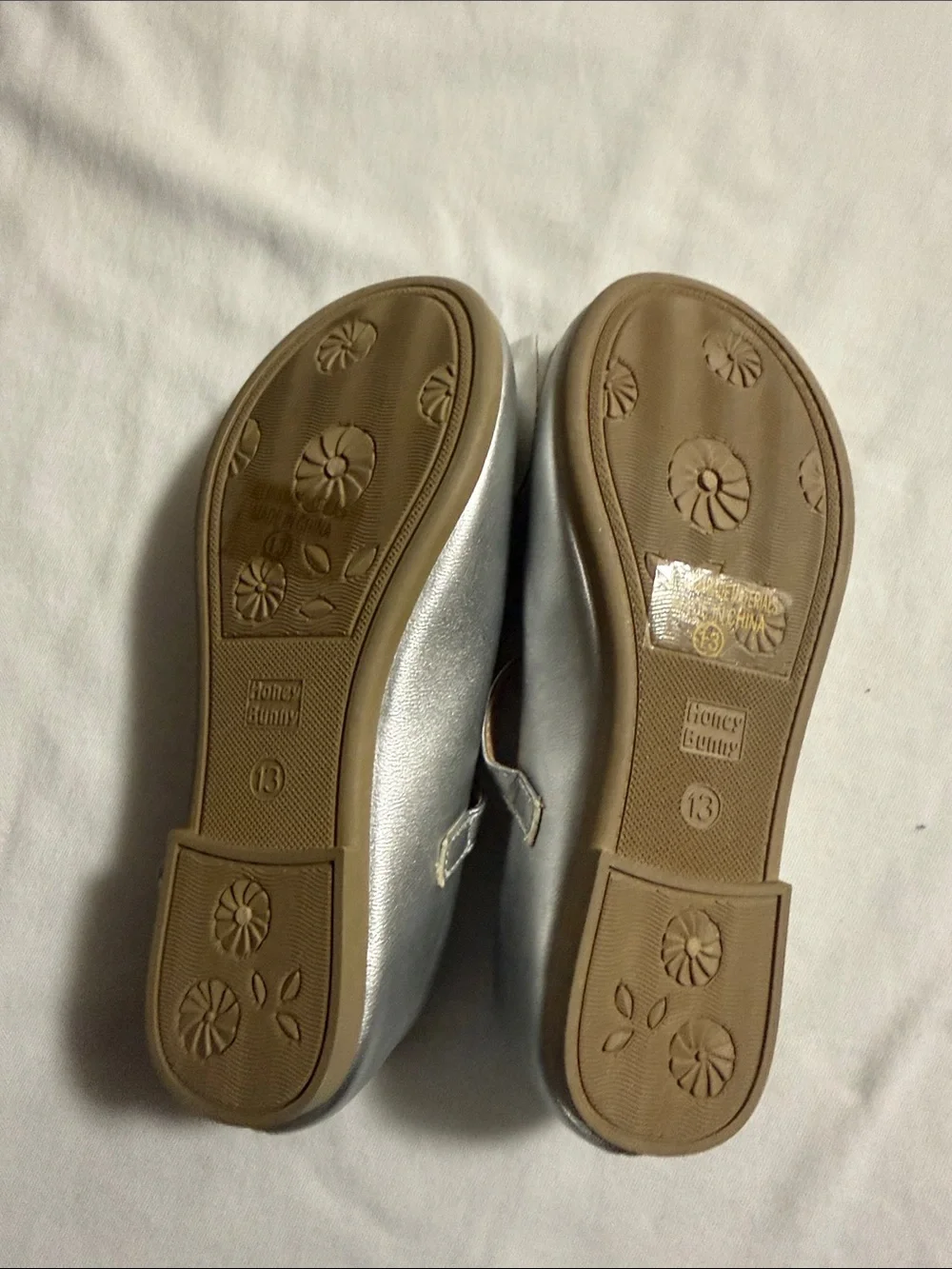 Girls' Silver Bow Mary Jane Shoes